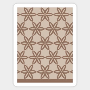 Geometric Flowers Pattern - Brown Sticker